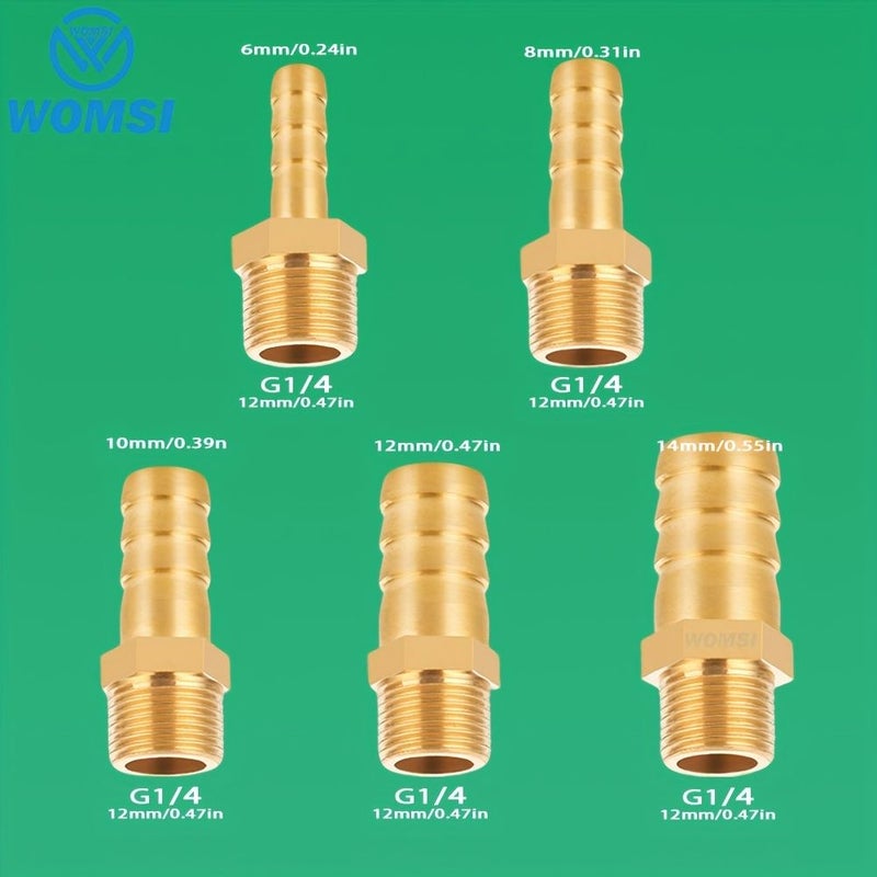 Brass Pagoda Male Thread Quick Connect Fittings G1/2 7pcs Garden Hose Adapter - Image 5