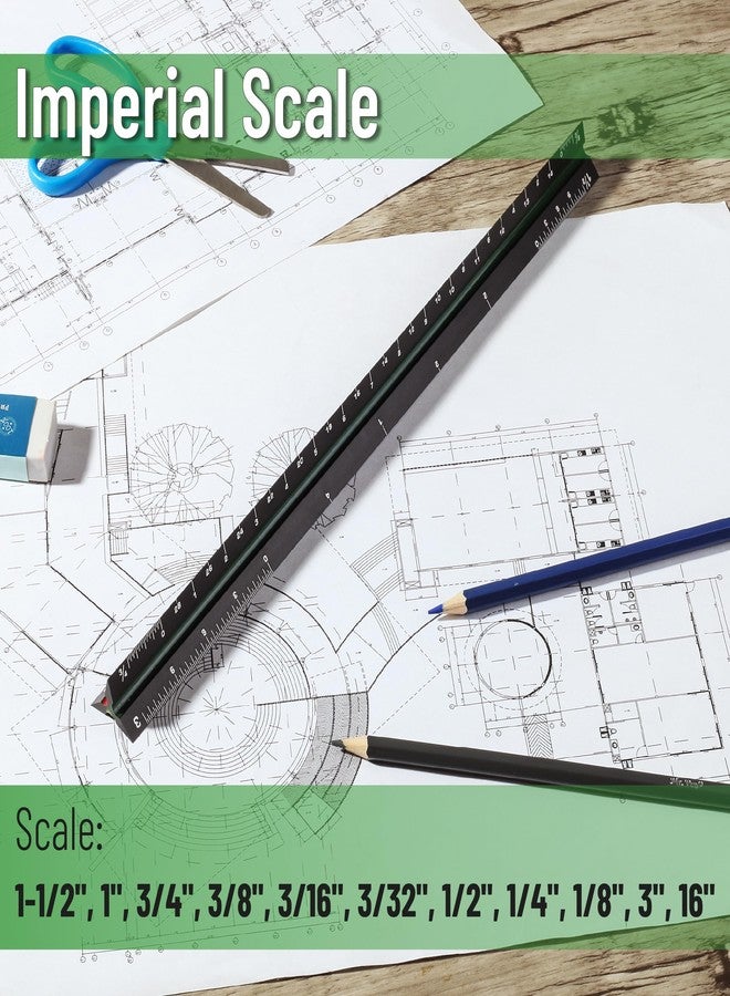 Mr. Pen- Architectural Scale, 12 inch, Black, Scale Ruler Contractor, Architect Scal, Drafting Tools - Image 4