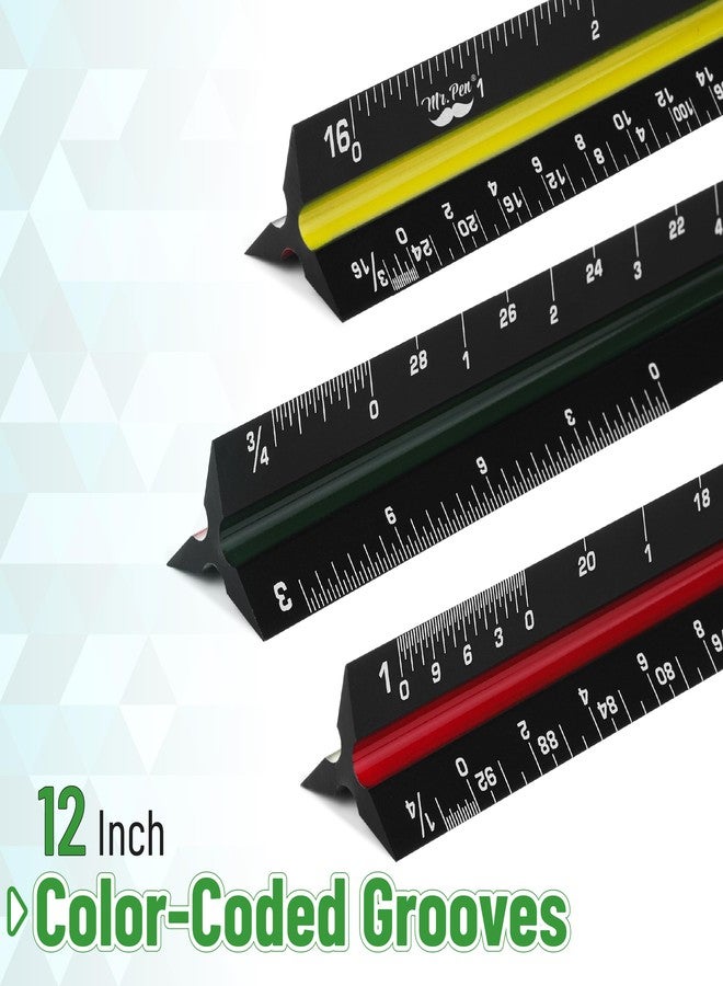 Mr. Pen- Architectural Scale, 12 inch, Black, Scale Ruler Contractor, Architect Scal, Drafting Tools - Image 2