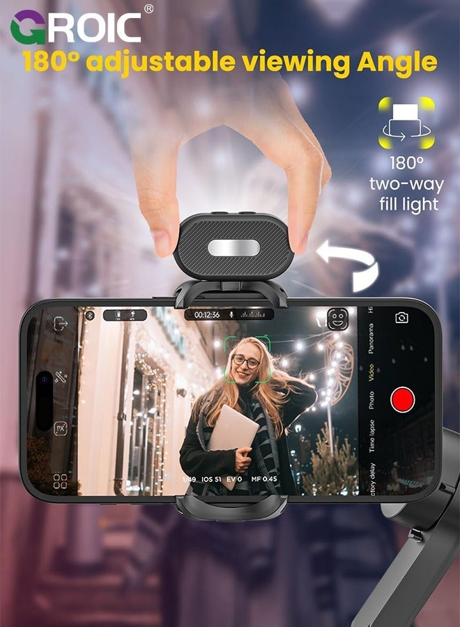 جرويك Magnetic RGB LED Light, 7 Color Temperature, 3 Brightness Adjustment, 180 Mins Long-Lasting, Gradient Mode, Flash Mode 180° Fill Light for Stabilizer - Image 4