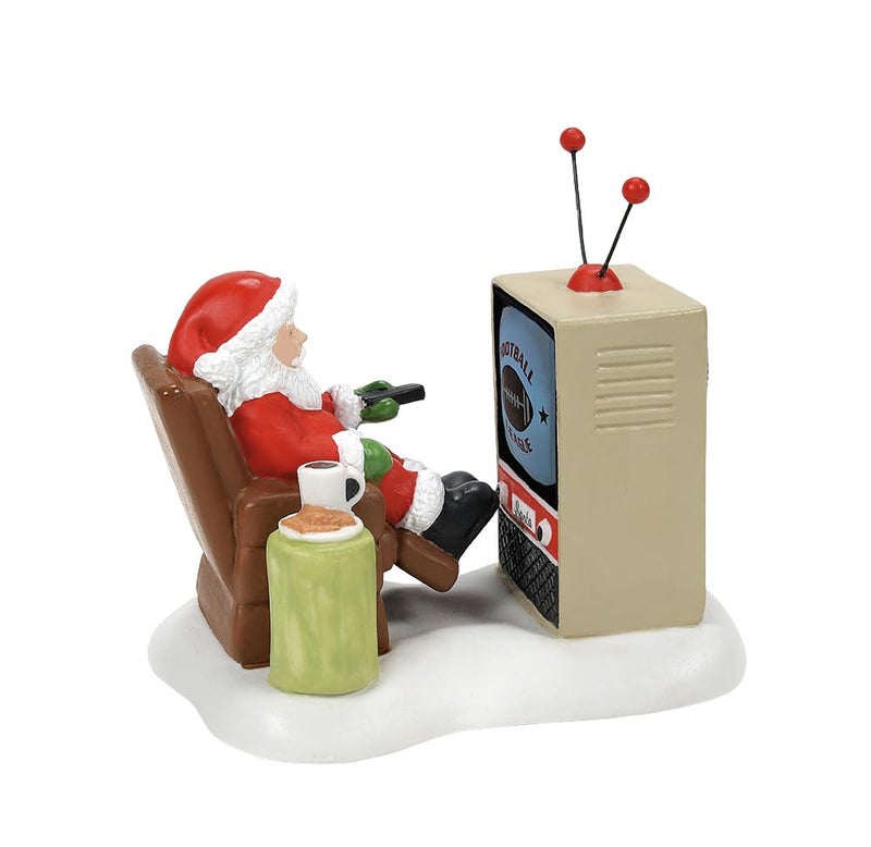 Department 56 North Pole Village Accessories Santa at The Man Cave Lit Figurine 225 Inch Multicolor