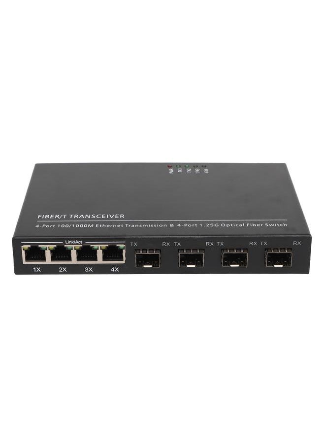 Thoraya Ethernet Fiber Media Converter Full Gigabit SFP Fiber Switch SC/LC Port 4 Optical Ports 4 Electrical Ports 10/100/1000M Multi-function Compatibility RJ-45 Port UK Reg  - Image 2