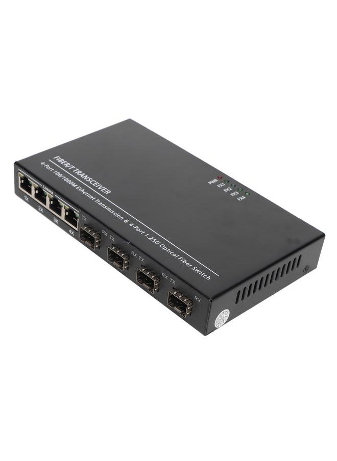 Thoraya Ethernet Fiber Media Converter Full Gigabit SFP Fiber Switch SC/LC Port 4 Optical Ports 4 Electrical Ports 10/100/1000M Multi-function Compatibility RJ-45 Port UK Reg  - Image 4