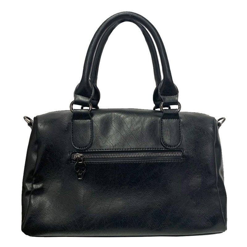 FiveloveTwo Women Skull Chain Handbag and Purse Gothic Rivet Tote Satchel Shoulder Bag Black - Image 2