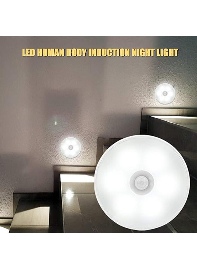 2 Pcs Motion Sensor Light 8 LEDs Rechargeable Night Light Intelligent Human Body Sensor Night Light with USB Cable & Magnetic Patch Cordless Safe Wall Light for Kitchen Bookshelves Drawers 1W White - Image 3
