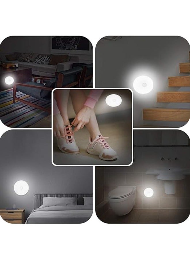 2 Pcs Motion Sensor Light 8 LEDs Rechargeable Night Light Intelligent Human Body Sensor Night Light with USB Cable & Magnetic Patch Cordless Safe Wall Light for Kitchen Bookshelves Drawers 1W White - Image 4