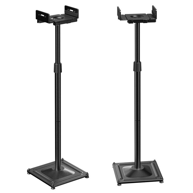 PERLESMITH Universal Speaker Stands for Surround Sound -Height Adjustable Extend 33.3â€to 45.1â€, Floor Speaker Stand for Satellite & Studio & Bookshelf Speakers up to 11LBS,1 Pair Black, PSSS2 - Image 1