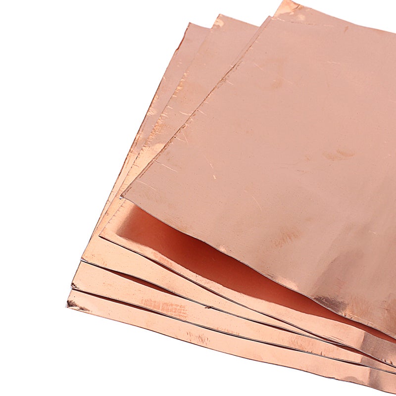 10 Pcs 300x200MM Copper Foil Sheets Paper Conductive Paper Adhesive Stained Glass Guitar Accessory for Soldering Electrical Repairs Grounding Shielding GB07 (Light Brown) - Image 4