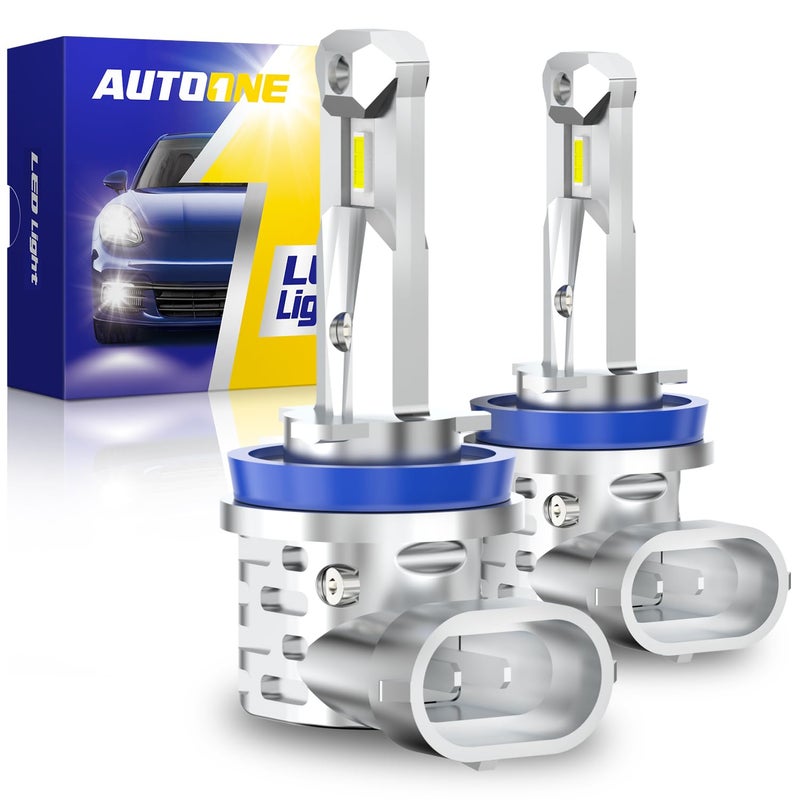 AUTOONE H8 H11 H16 LED Fog Light Bulbs or DRL, 6000K White Super Bright for Automotive Car Fog Lights Replacement, 50000 Hours Lifespan, Plug and Play, Pack of 2 - Image 1