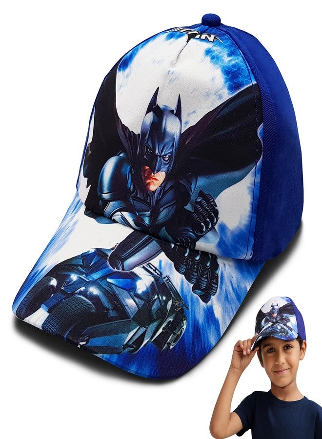 VRITRAZ Polyester Cartoon Character Printed Little Baseball Cap for Kids, Baby Girls & Boys 3-12 Years (Blue), Lightweight Casual Outdoor Hat for Summer, Travel, Sports - Image 1