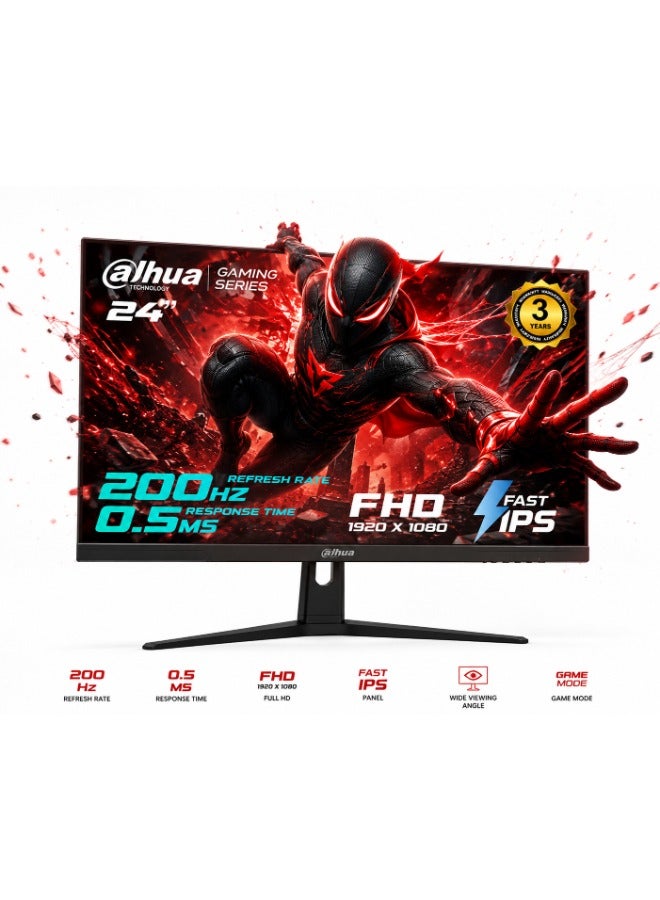 Dahua 24-inch FHD Gaming Monitor, 200Hz IPS, 0.5ms LED, Fast IPS Screen, HDMI & VGA | DHI-LM24-E231 | black - Image 1