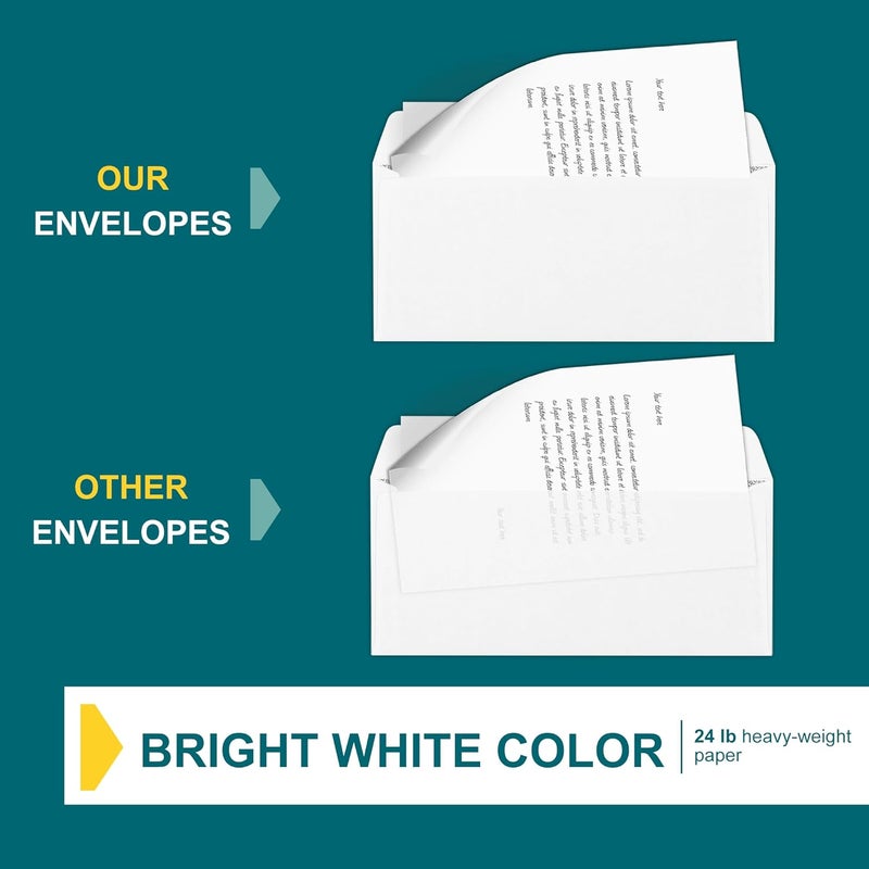 EnDoc #9 Envelopes Self Seal - 80 Pack - Security Tinted 3 7/8" x 8 7/8" Business Envelopes Peel & Seal - Mailing Envelopes Letter Size - Legal Envelopes for Invoices, Statements - 24lb Plain Envelopes - Image 5