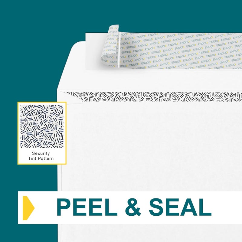 EnDoc #9 Envelopes Self Seal - 80 Pack - Security Tinted 3 7/8" x 8 7/8" Business Envelopes Peel & Seal - Mailing Envelopes Letter Size - Legal Envelopes for Invoices, Statements - 24lb Plain Envelopes - Image 4