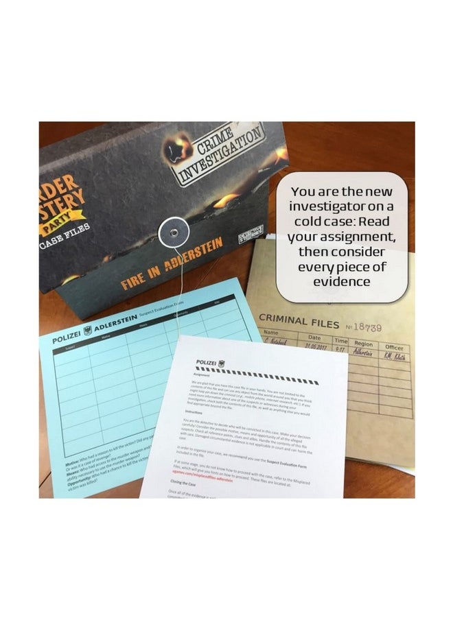 University Games - Murder Mystery Party Case Files Fire In Adlerstein For 1 Or More Players Ages 14 And Up - Image 1