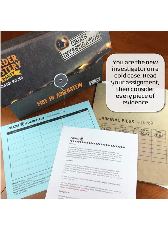 University Games - Murder Mystery Party Case Files Fire In Adlerstein For 1 Or More Players Ages 14 And Up - Image 1