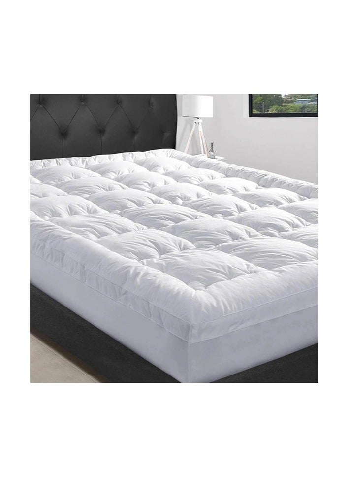 لاتكس |  لباد مرتبة سرير من المايكرو فايبر قياس  120*200  سم  لون أبيض  ارتفاع  8  سم - Image 1