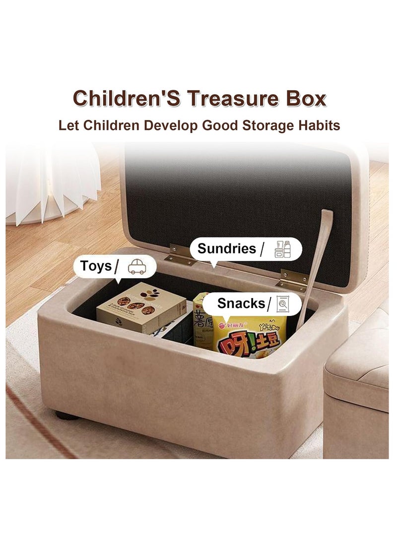 XiuWoo Multifunctional Foldable Leather Cube Storage Organizer, Foot Rest, Lid Stool Seat Chair, Folding Storage Ottoman Storage Ches Box, Bench, Chest with Thickening Square Sponge Seat Padded - Image 5