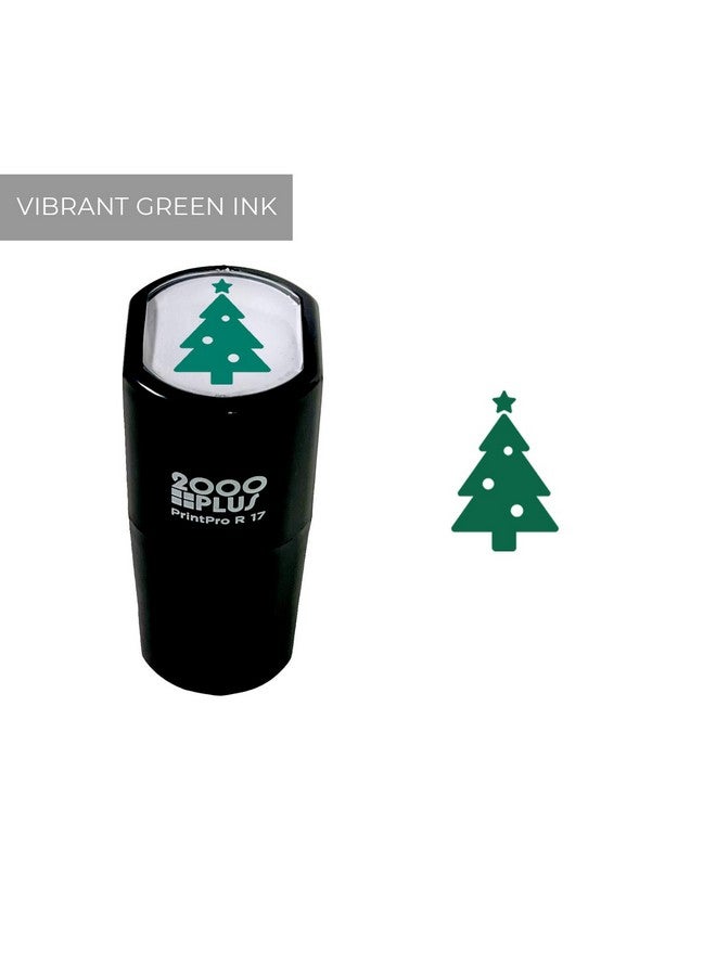 SBlabels Decorated Christmas Tree Stamp / 2000 Plus Self Inking Teacher Winter Evergreen Reward Stamper / 9/16" Small Pine Tree Imprint Holiday Classroom Worksheet Craft Project Stamp - Image 2