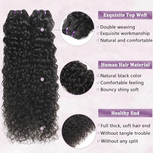 Beauty Queen Wet and Wavy Human Hair Bundles 22 22 22 Inch 16A Grade 100 Unprocessed Brazilian Weave 3 Bundles Water Wave Virgin Human Hair Natural Color Hair Extensions - Image 3