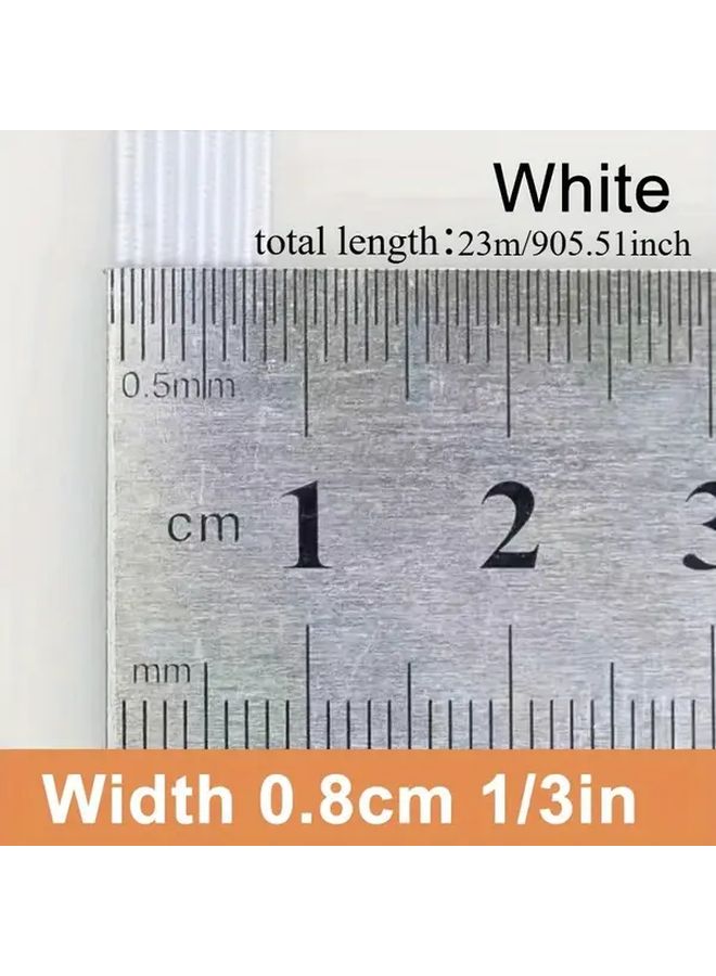 White Elastic Bands 1pc Durable Stretchy Rubber Bands For Sewing Crafting Office Home Use High Quality Binding Sealing Organization - Image 3