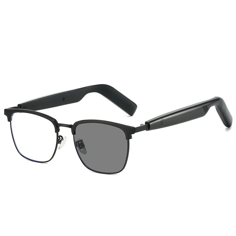 1502 New Smart Color Changing Bluetooth Sunglasses Men'S Music Headphones Call Half Frame Business Frame Noise Reduction Gray Glasses - Image 4