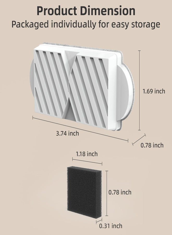 waatoos Ceramic Cat Fountain Replacement Filters Compatible with 74oz/2.2L Pet Water Fountain High Density Sponge Activated Carbon & Ion Exchange Resin 6 Filters & 6 Sponges - Image 3