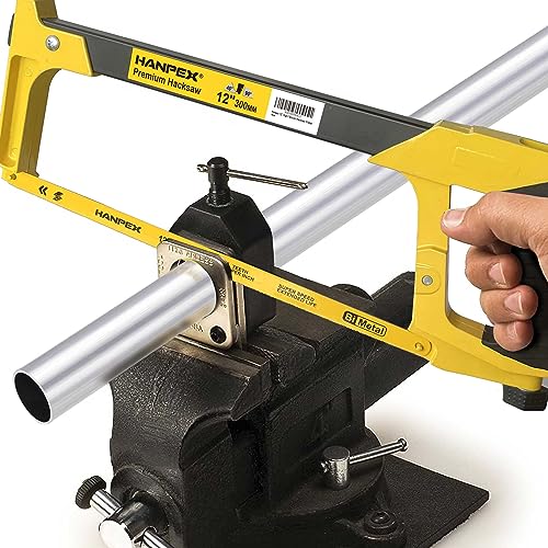 Hanpex 12in. High-Tension Hacksaw Frame with 24 TPI Bi-metal HSS Blade, Hand Saw Suitable for Metal, wood, PVC, Carpentry - Image 5