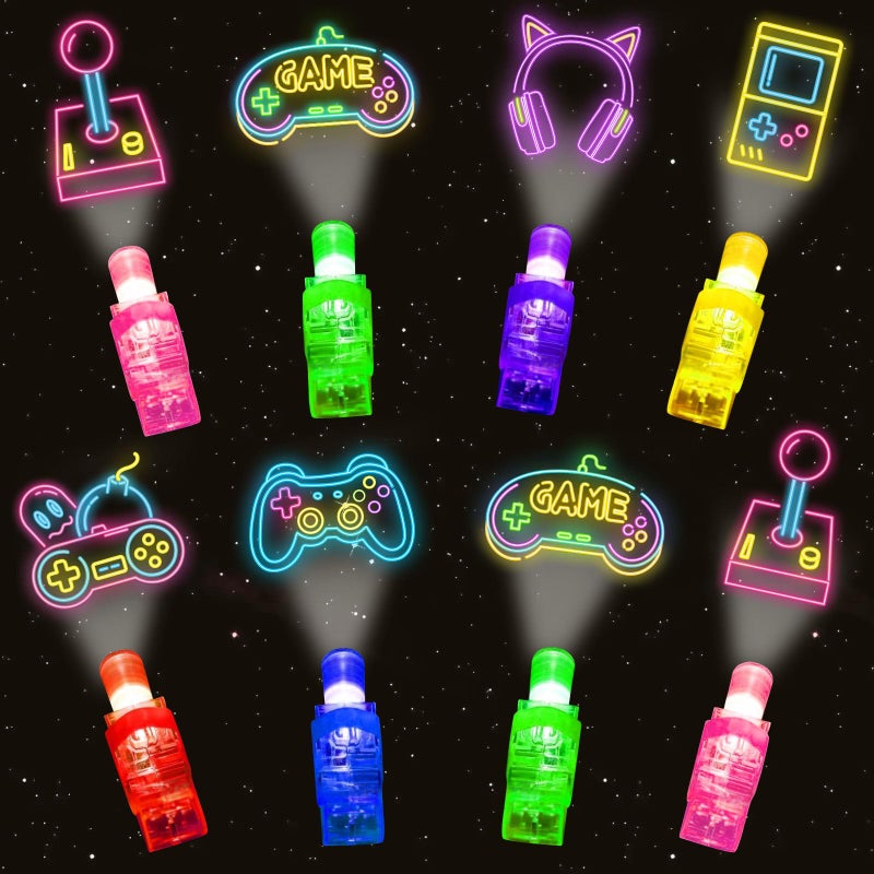 iRugosa hapfyer 24PCS Video Game Party Favors LED Finger Lights Glow in the Dark Light Up Toys Gifts Bulk for Kids Boy Girl Birthday Goodie Bags Fillers Easter Basket Stuffers Back to School Party Classroom Prizes - Image 3