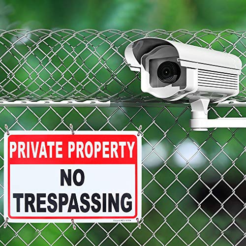 Enjoyist 3 Pack Private Property No Trespassing Sign 10"x 7" .04" Aluminum Reflective Sign Rust Free Aluminum-UV Protected and Weatherproof - Image 5