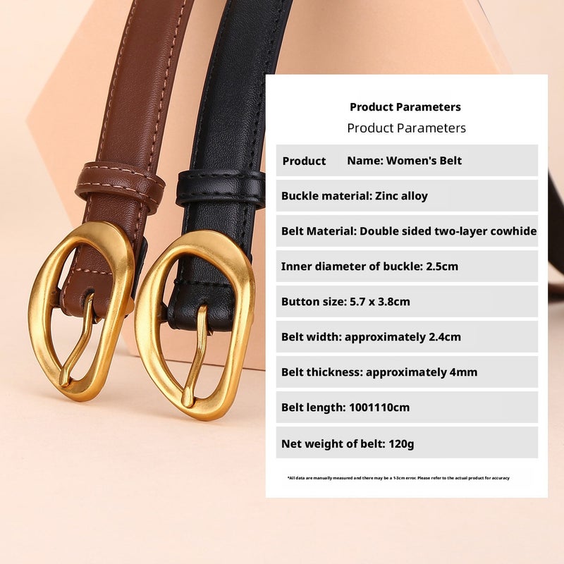 Women's Genuine Leather Belt with Pin Buckle - Image 5