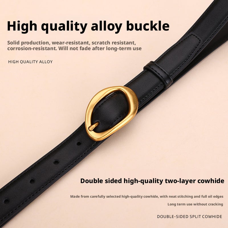Women's Genuine Leather Belt with Pin Buckle - Image 2