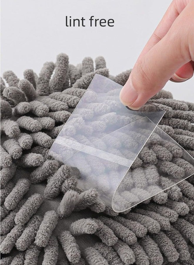 yaocoral 3 Pack Double-Sided Cute Animal Chenille Hand Towels,Quick Dry Fuzzy Hanging Kitchen Bathroom Hand Towels with Loops(Grey) - Image 4