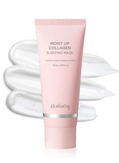 elishacoy Moist Up Collagen Sleeping Face Mask Skincare, Hydrating, brightening Sleep Mask for Overnight Face Cream with Vitamin E, Korean Face Masks for Skin care, Anti Aging Moisture 50ML  - Image 1