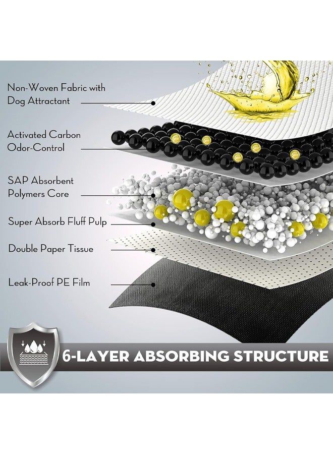 Dog Pee Pads Activated Bamboo Charcoal 60*90CM Super Absorbent Waterproof Quick Dry 6 Layers Leak Proof and Odor Control for a Fresh Environment for Puppies Dogs and Pets Training - Image 3