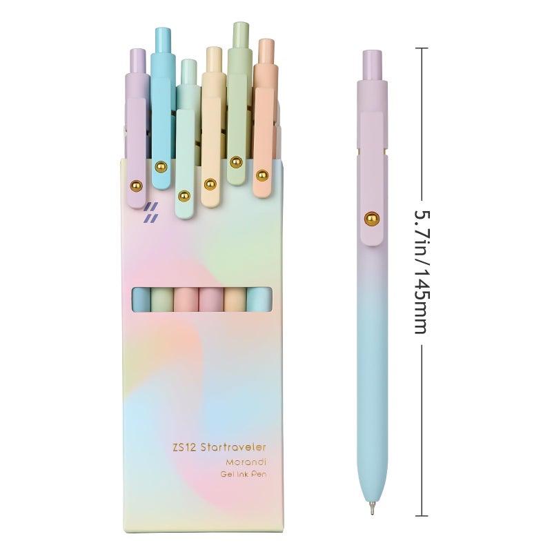 Ddaowanx Gel Pens, 0.7mm Quick Dry Fine Point Smooth Writing Pens, Cute Office School Supplies Gifts for Women (12 Pcs Gradient, Black) - Image 2