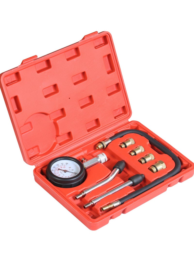 Mordely Compression Tester 8pcs Engine Cylinder Pressure Gauge Test Kit with Portable Storage Case, Range of 0-300 Psi, Fits for Universal Automotive Cars and Motorcycles  - Image 1