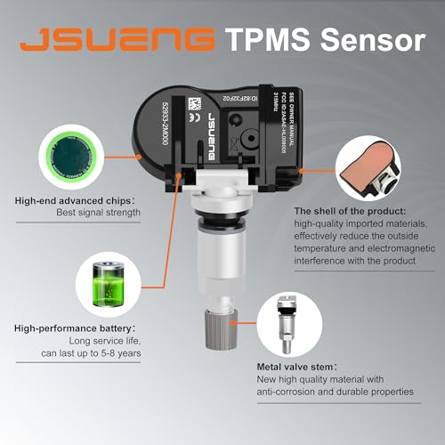 Jsueng حساس TPMS، مجموعة 4 حساسات ضغط الإطارات تناسب هيونداي سوناتا سانتا في أكسنت، كيا أوبتيما سول فورت، نظام مراقبة ضغط الإطارات 315MHz يحل محل#52933-2L500 52933-2M000 52933-2M550 52933-3N000 - Image 4