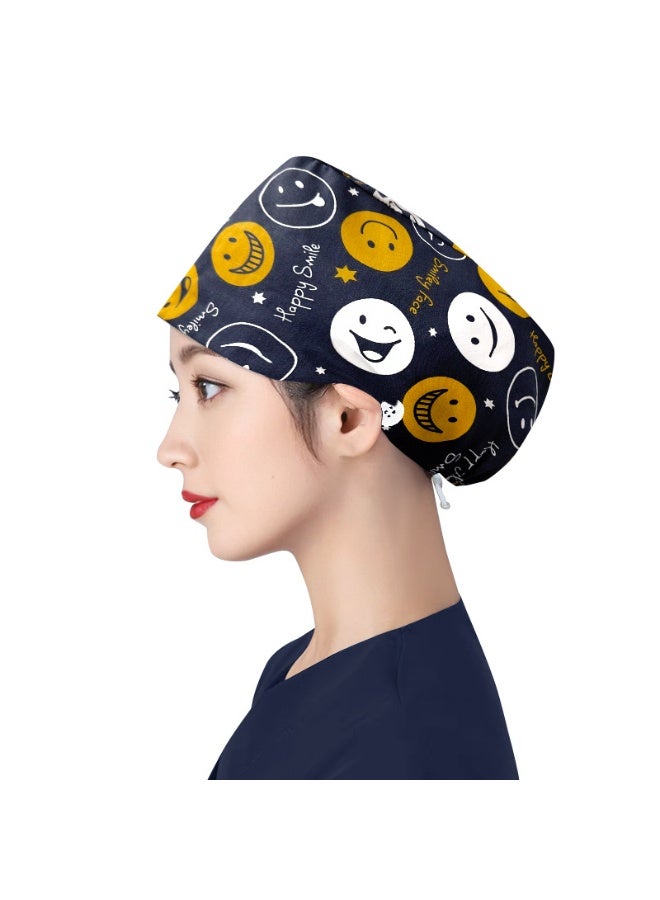 NIBEMINENT Women's Long Hair Nursing Cap Cotton Adjustable Medical Hospital Surgical Cap Unisex Anesthesiologist Nurse Working Scrub Caps