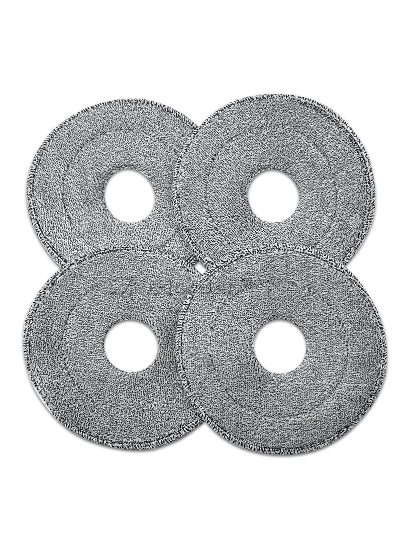 WinHolder Mop cloth replacement,  4-Pieces Round Parts, Wet & Dry Household Cleaning Mop, Circular cleaning mopping replacement, Cotton Refills Mop Heads Pads for Flat Floor  - Image 3