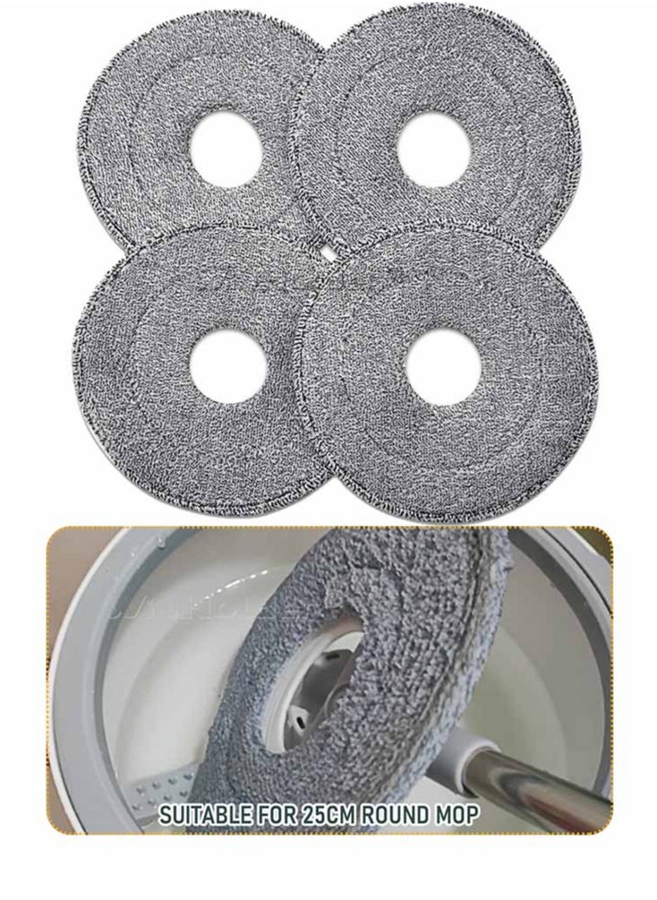 WinHolder Mop cloth replacement,  4-Pieces Round Parts, Wet & Dry Household Cleaning Mop, Circular cleaning mopping replacement, Cotton Refills Mop Heads Pads for Flat Floor  - Image 1