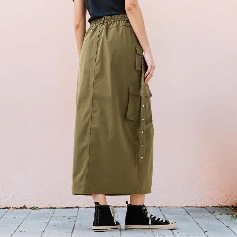 2Xtremz 2Xtremz Utility Cargo Maxi Skirt with Slit and Pockets