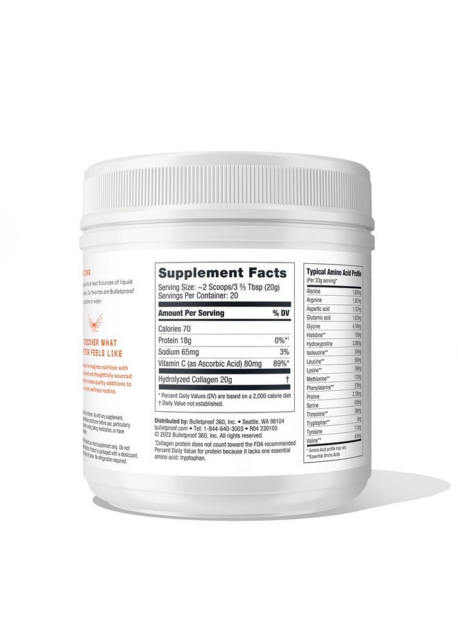 بوليت بروف مسحوق ببتيدات الكولاجين غير المنكهة المقاوم للرصاص مع زيت MCT، 14.3 أونصة، بروتين الكولاجين من أبقار تتغذى على العشب لدعم البشرة والعظام والمفاصل، مُربى في المراعي، بدون هرمونات مضافة - Image 2