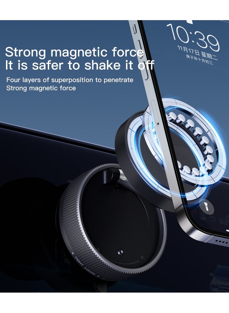 حامل هاتف سيارة مغناطيسي بالشفط القوي｜4 طبقات مغناطيس + سبائك زنك قابلة للتعديل 3 محاور｜66مم محمول قابل للطي｜متوافق مع جميع السيارات｜يشمل لوحة نانو (أبيض) - Image 3