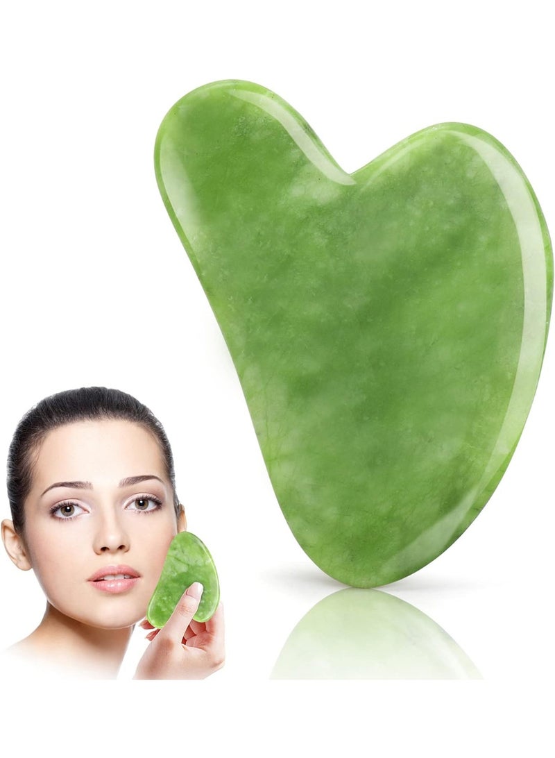Natural Jade Stone Facial Massager Tool - Gua Sha for Skin Care, Improve Blood Circulation, Tighten Skin, Reduce Puffiness and Fine Lines - Perfect Face and Neck Massager Tool - Image 1