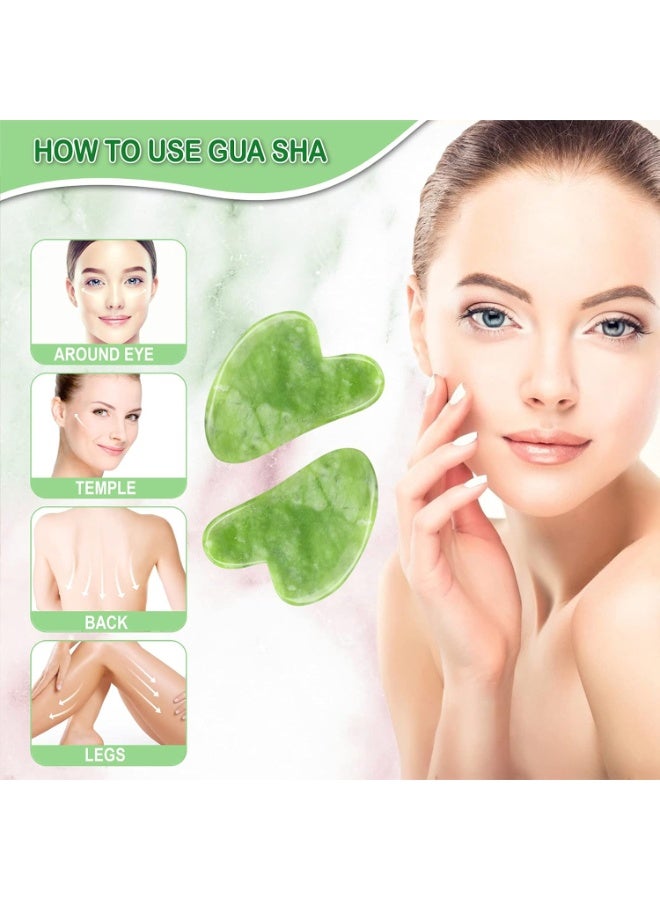 Natural Jade Stone Facial Massager Tool - Gua Sha for Skin Care, Improve Blood Circulation, Tighten Skin, Reduce Puffiness and Fine Lines - Perfect Face and Neck Massager Tool - Image 3