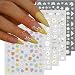 winthrop 6 Sheets Daisy Nail Art Stickers Charming Flower Chrysanthemum 3D Trendy Design SelfAdhesive Spring Nail Art Decals DIY Manicure Decoration Supplies Accessories for Women Girls - Image 2