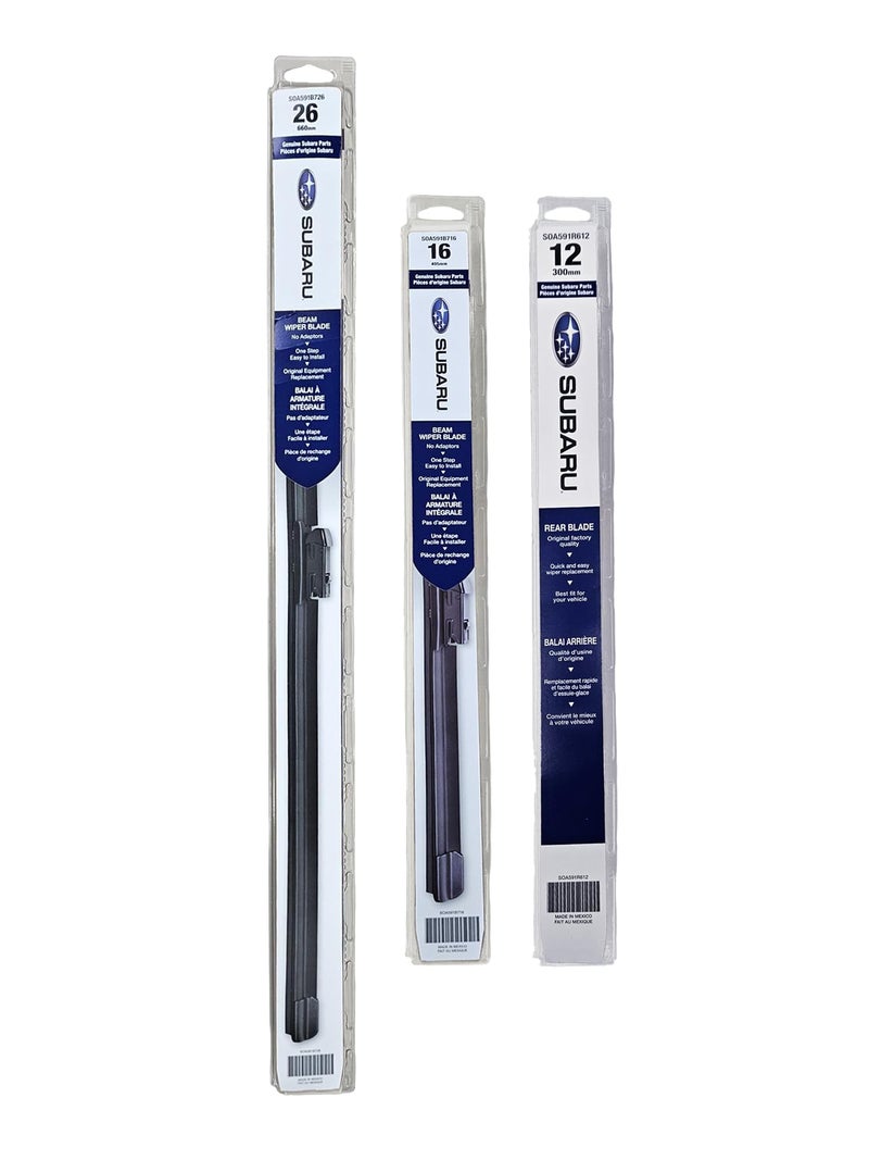 Subaru 2018 2019 2020 2021 2022 2023 Subaru Crosstrek Front Rear Windshield Wiper Full Blade Set Genuine OEM