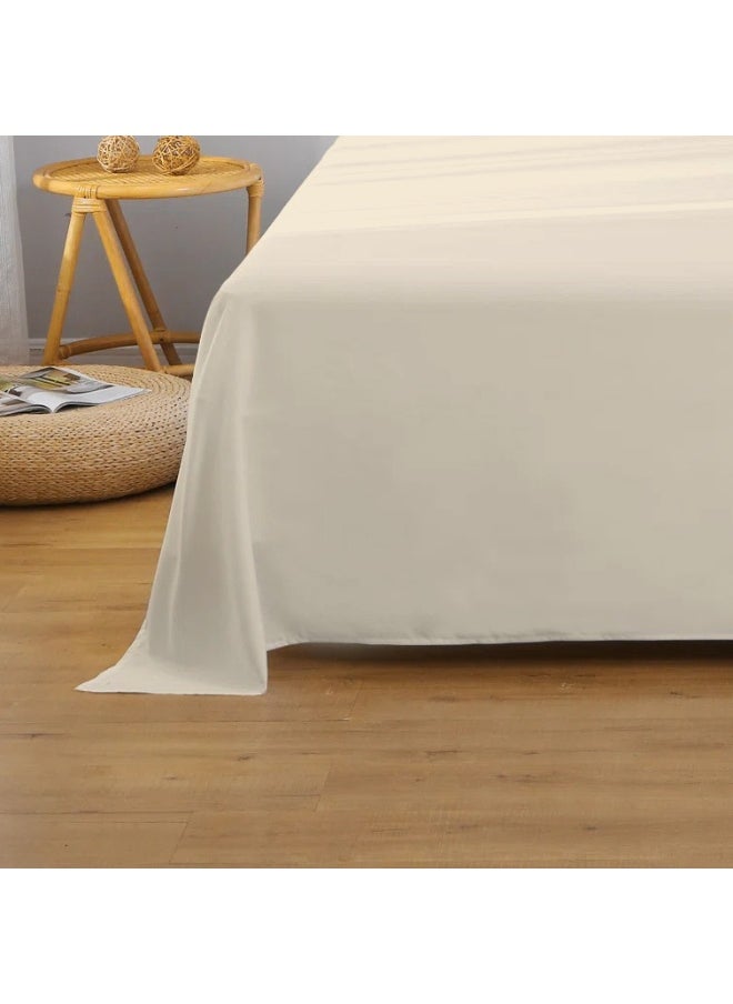 Rest - Flat Bedsheet 200X220Cm Plush Ivory Breathable Machine Washbale Bedsheet Extra Soft Easy Fit Highly Breathable Bedding & Linen Cover - Image 1