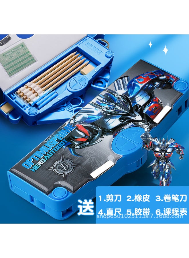 FAMOUS Stationery Box Primary School Students Multifunctional Children Pencil Box Boys And Girls Creative Storage Box Kindergarten Pen Box - Image 1