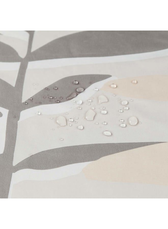 BESTRIPES Grey Shower Curtain, Gray Taupe Tropical Plant Leaf Bathroom Shower Curtains, Botanical Leaves Waterproof Fabric Shower Curtains for Bathroom, 72" W x 72" H - Image 2